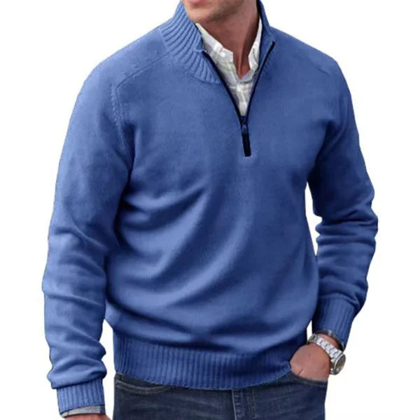 Men's Cashmere Zipper Basic Sweater