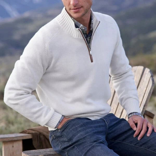 Men's Cashmere Zipper Basic Sweater
